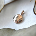 Organic Round Hammered Pendant with Three Diamonds - Magpie Jewellery