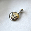 Organic Round Hammered Pendant with One Diamond - Magpie Jewellery