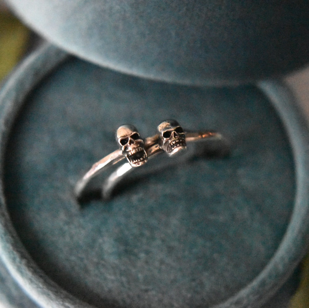 Small Silver Skull Ring - Magpie Jewellery