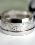 14K White Gold Loon & Killer Whale (Orca) Ring - Magpie Jewellery