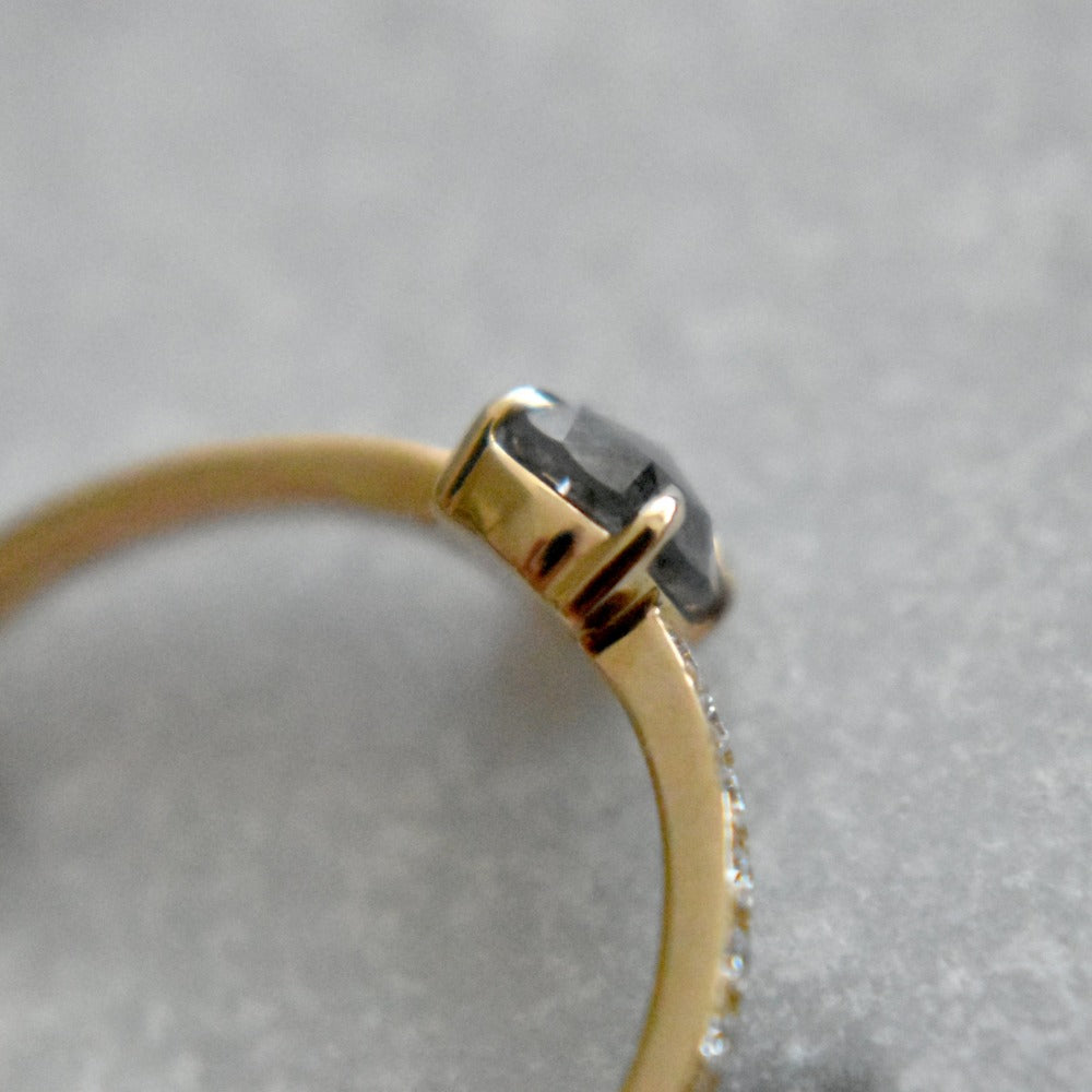 Salt & Pepper Diamond Engagement Ring - Magpie Jewellery