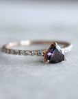 Trillion Cut Alexandrite Engagement Ring - Magpie Jewellery