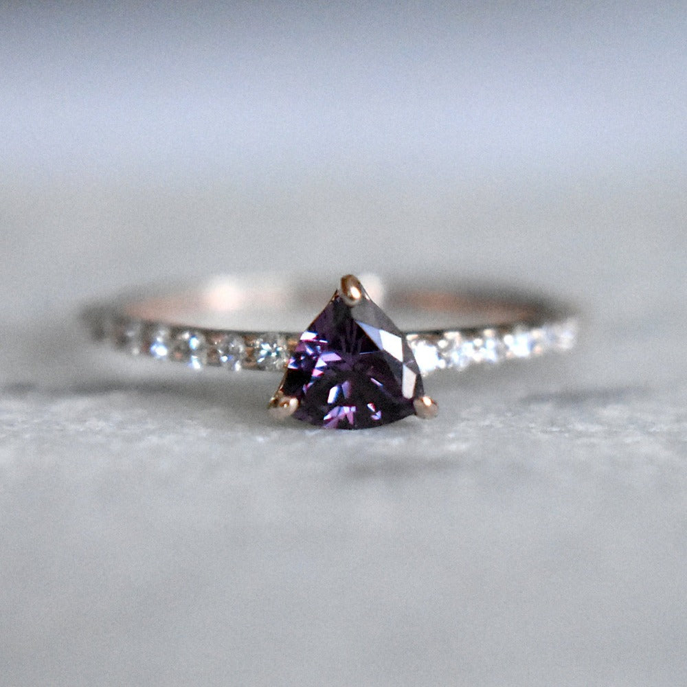 Trillion Cut Alexandrite Engagement Ring - Magpie Jewellery