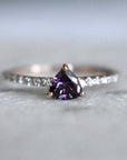 Trillion Cut Alexandrite Engagement Ring - Magpie Jewellery