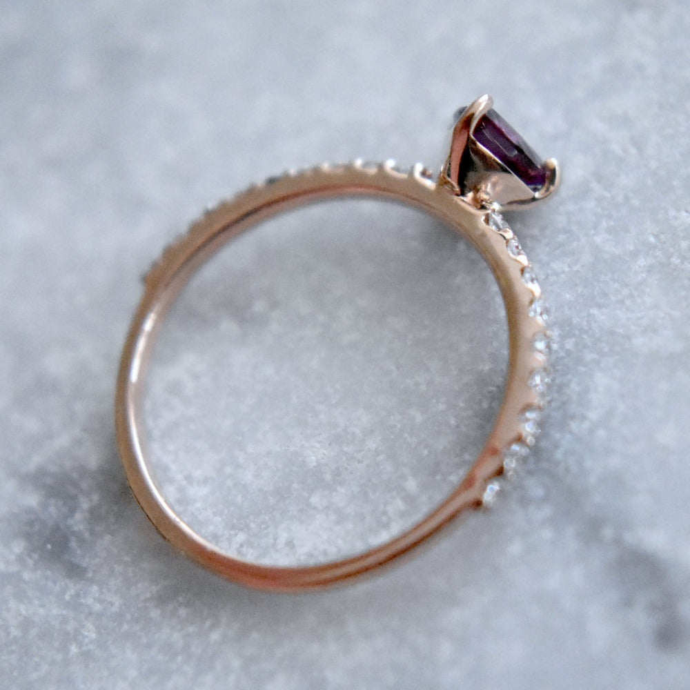 Trillion Cut Alexandrite Engagement Ring - Magpie Jewellery