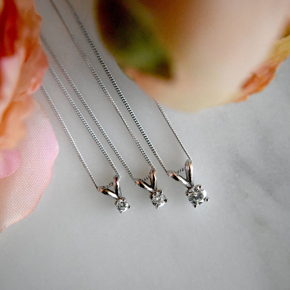 Diamond Solitaire Necklace - Magpie Jewellery