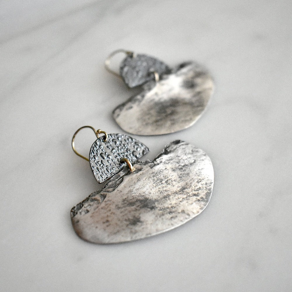 'Slice' Two-Tiered Drop Earrings - Magpie Jewellery