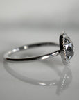 Oval Rose-Cut Salt & Pepper Diamond Halo Engagement Ring - Magpie Jewellery