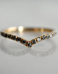 V-Shaped Diamond Chevron Wedding Band - Magpie Jewellery