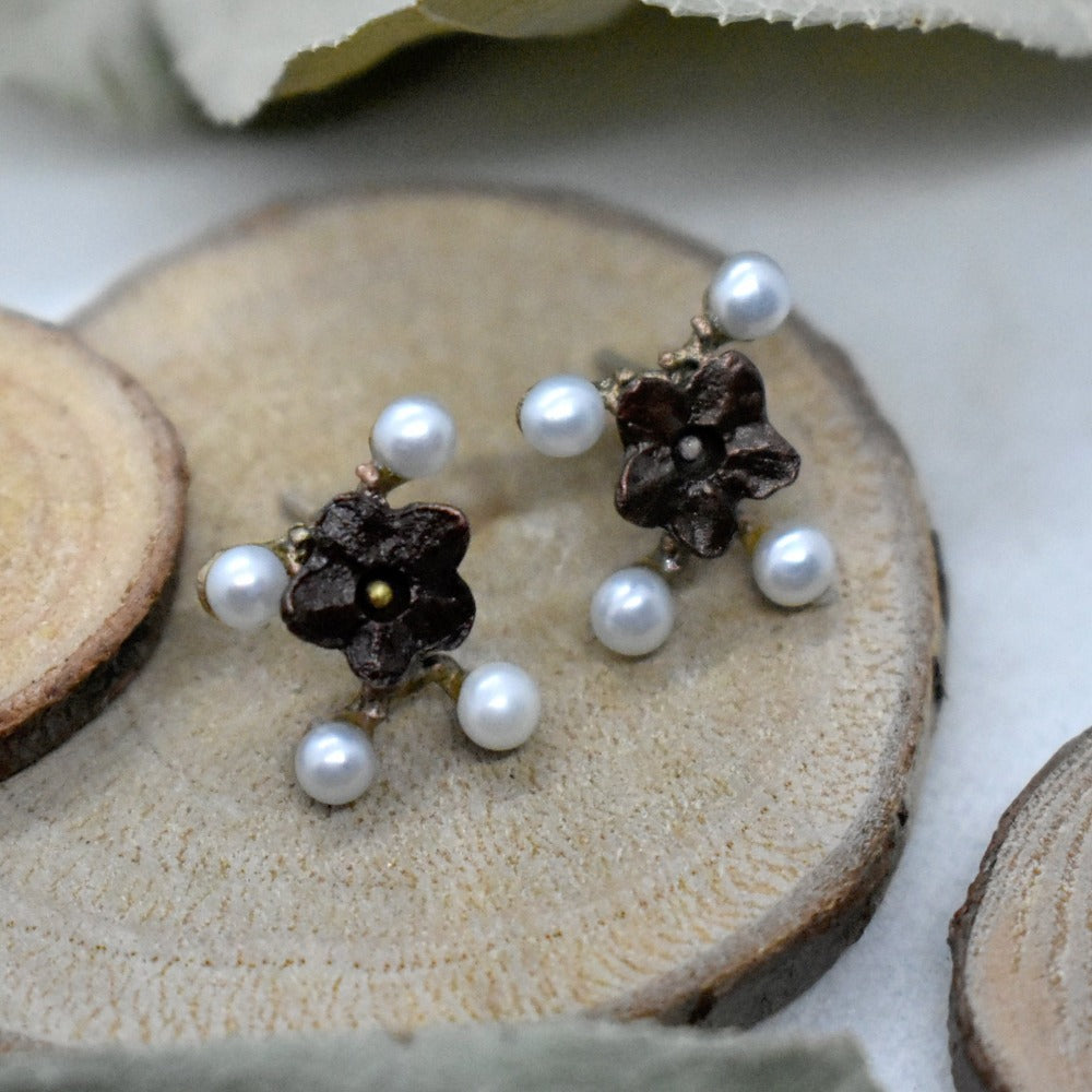 Ume Blossom Dainty Stud Earrings - Magpie Jewellery
