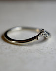 Varinia Grey Diamond Chevron Ring - Magpie Jewellery