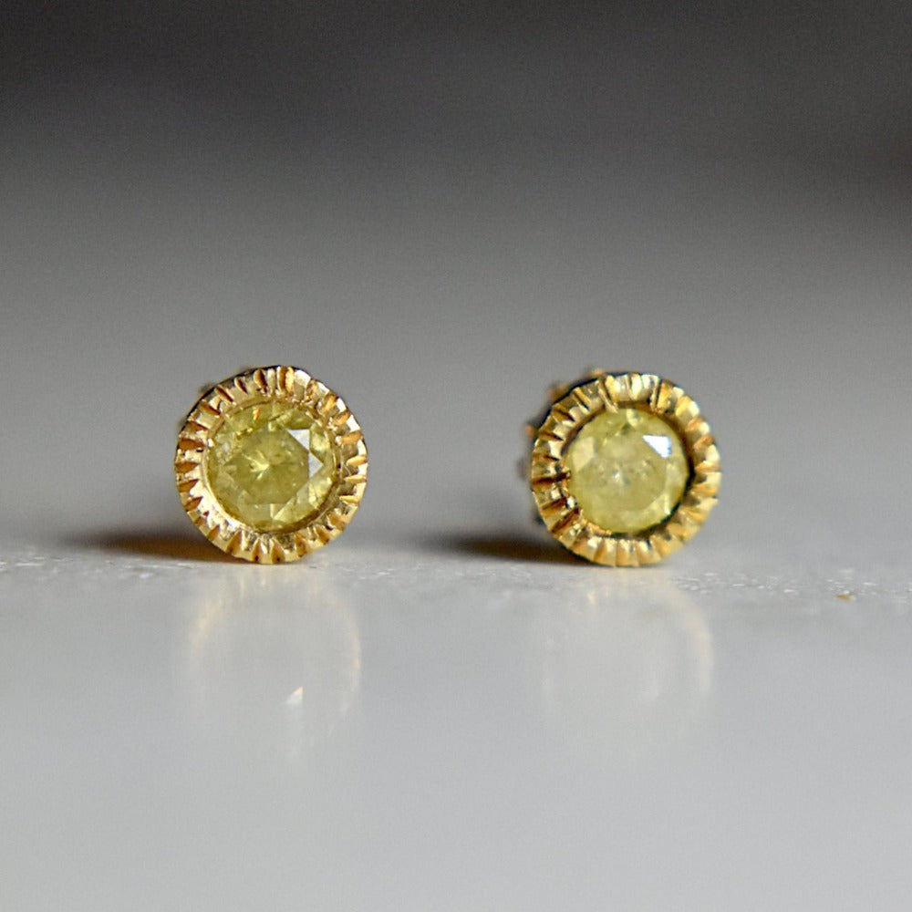 Adamantem Yellow Diamond Studs - Magpie Jewellery