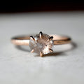 6-Prong Oval Rose Cut Salt & Pepper Diamond Solitaire | Magpie Jewellery