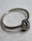 Pear-Shaped Salt & Pepper Diamond Engagement Ring - Magpie Jewellery