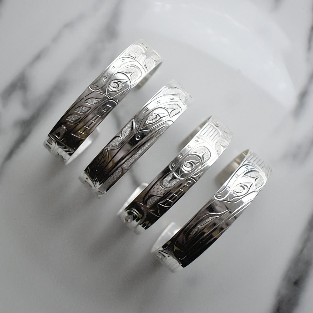 Medium Silver Totem Cuff - Joe Descoteaux - Magpie Jewellery