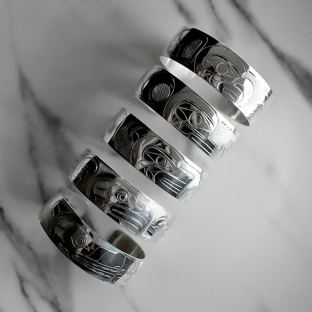 Wide Silver Totem Cuff - Magpie Jewellery