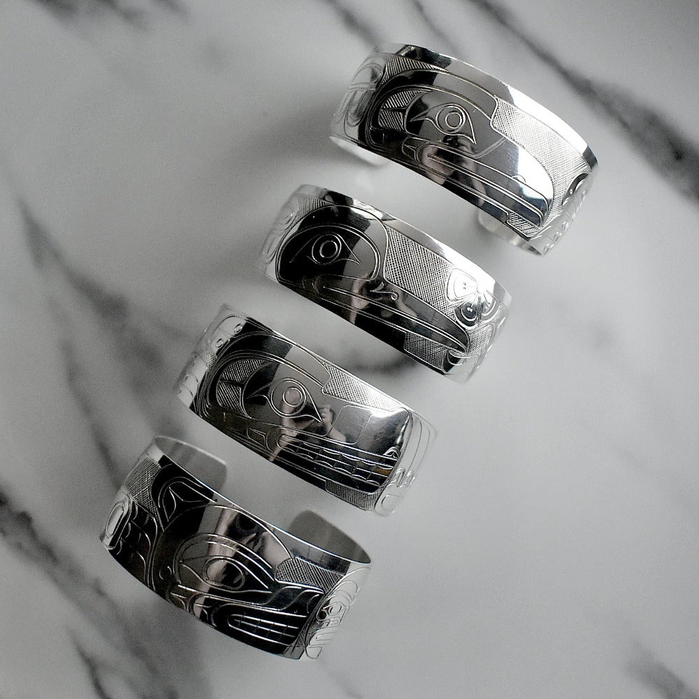 Extra Wide Silver Totem Cuff - Magpie Jewellery