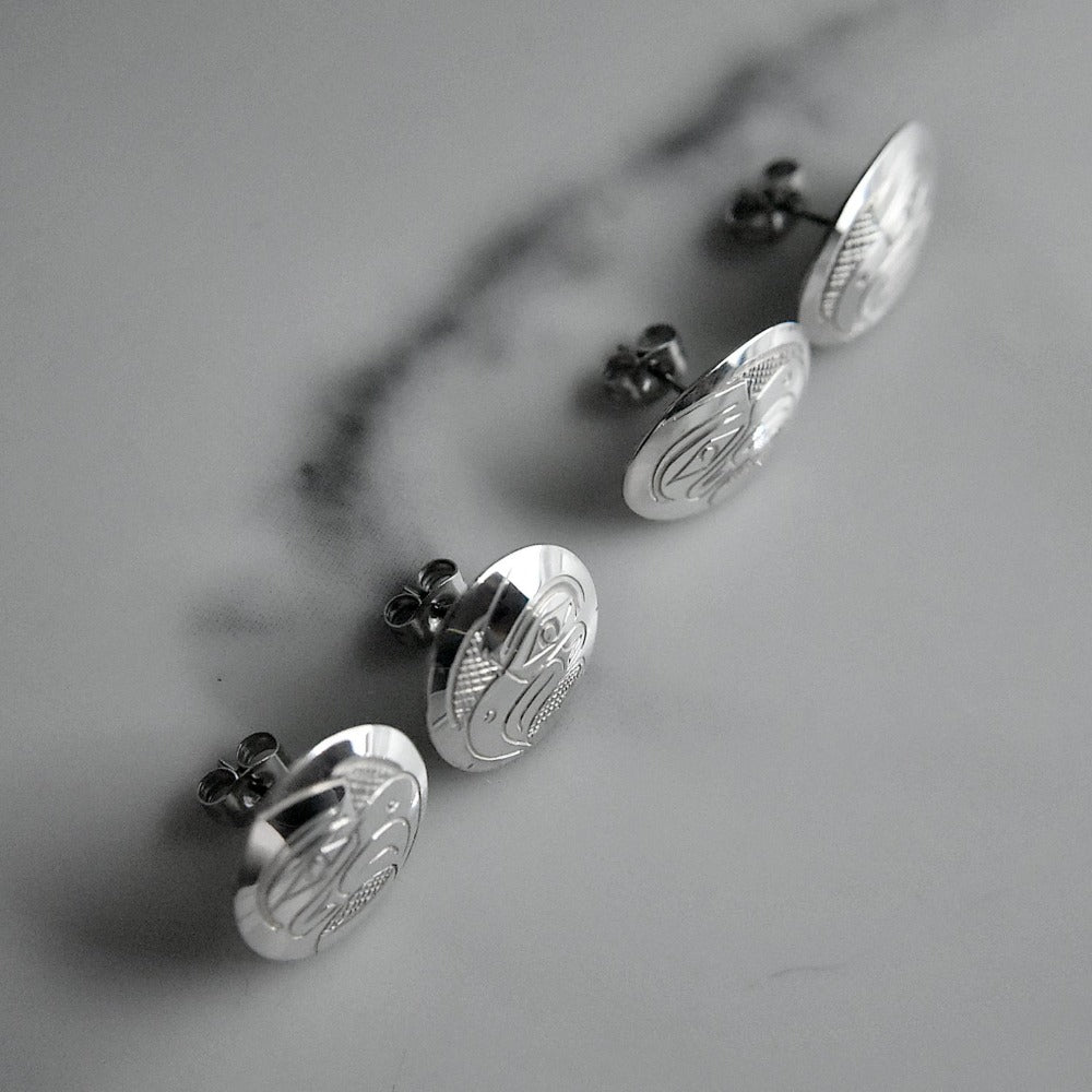 Extra Large Round & Oval Totem Studs - Magpie Jewellery