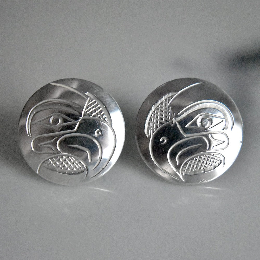 Extra Large Round &amp; Oval Totem Studs - Magpie Jewellery