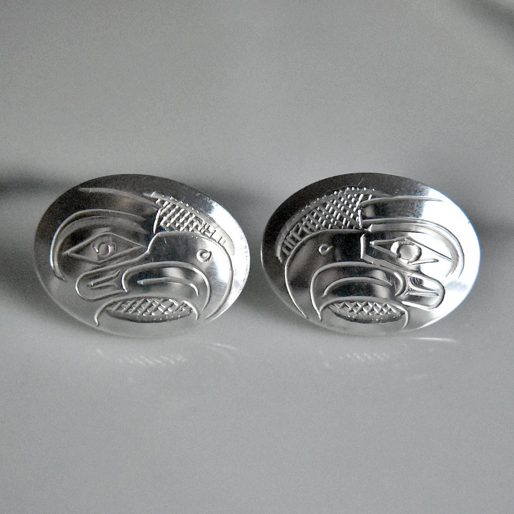 Extra Large Round &amp; Oval Totem Studs - Magpie Jewellery