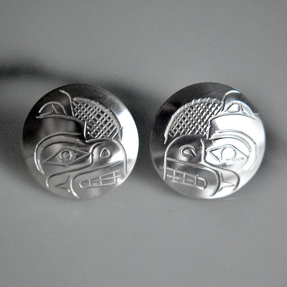 Extra Large Round &amp; Oval Totem Studs - Magpie Jewellery