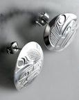 Extra Large Oval Eagle Studs - Vertical - Magpie Jewellery