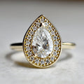 0.94ct Lab-Grown Pear-Shaped Diamond Halo Engagement Ring - Magpie Jewellery