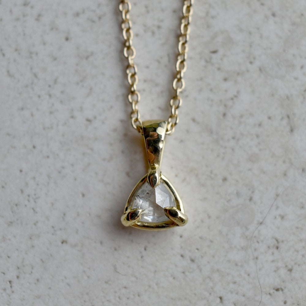 Salt &amp; Pepper Trillion-Cut Diamond Necklace - Magpie Jewellery