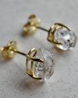 Herkimer Quartz Claw-Set Studs - Magpie Jewellery