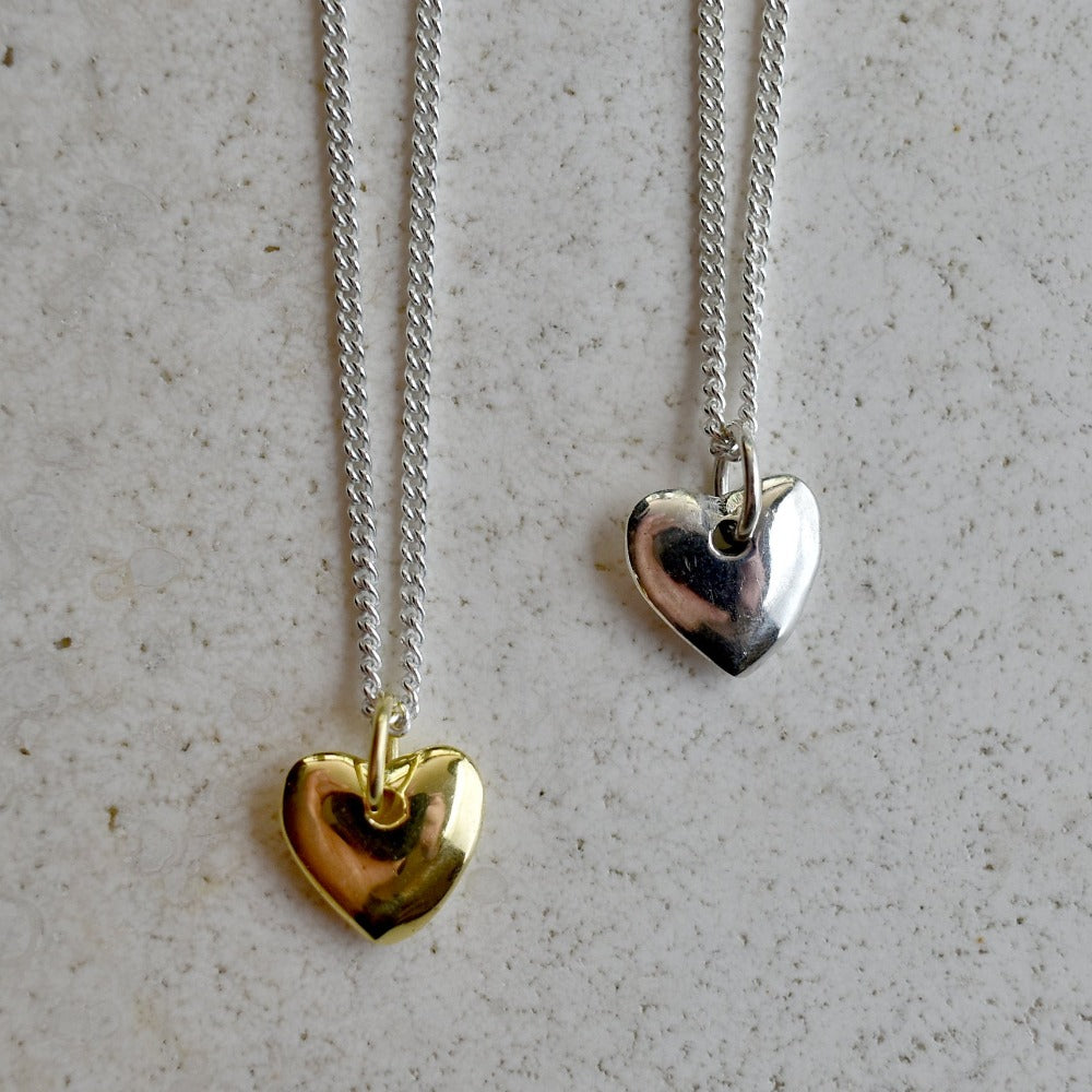 Puffy Heart Necklace - Magpie Jewellery