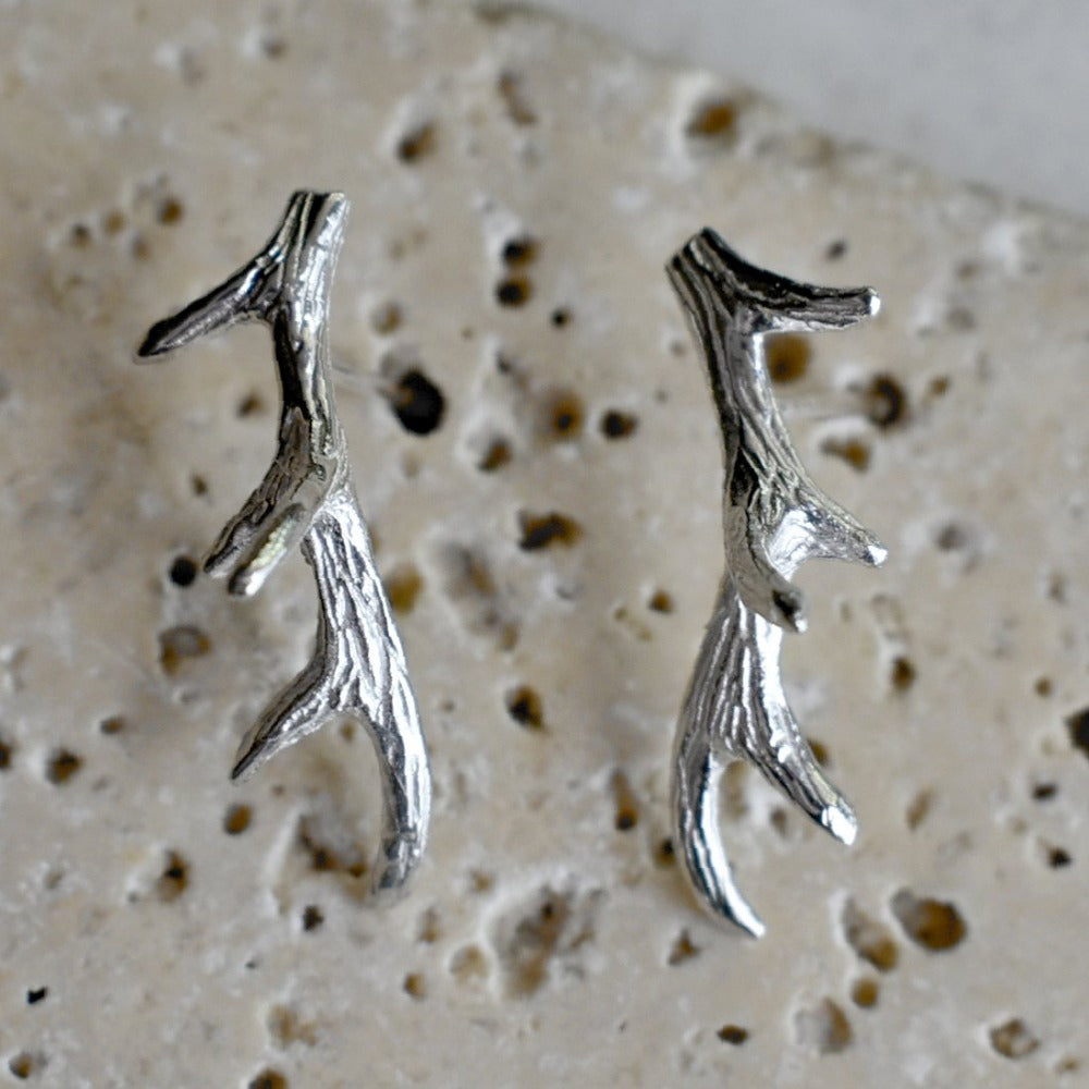 Silver Antler Climbers - Magpie Jewellery