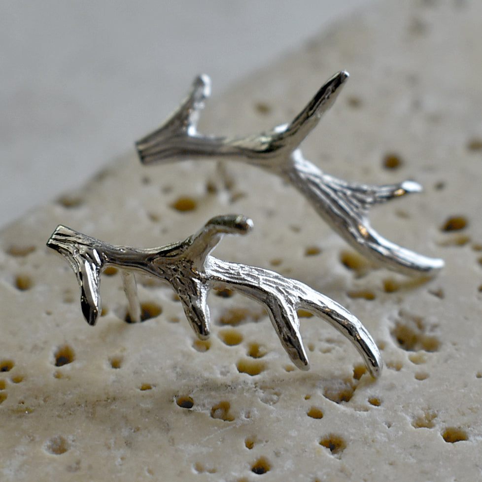 Silver Antler Climbers - Magpie Jewellery