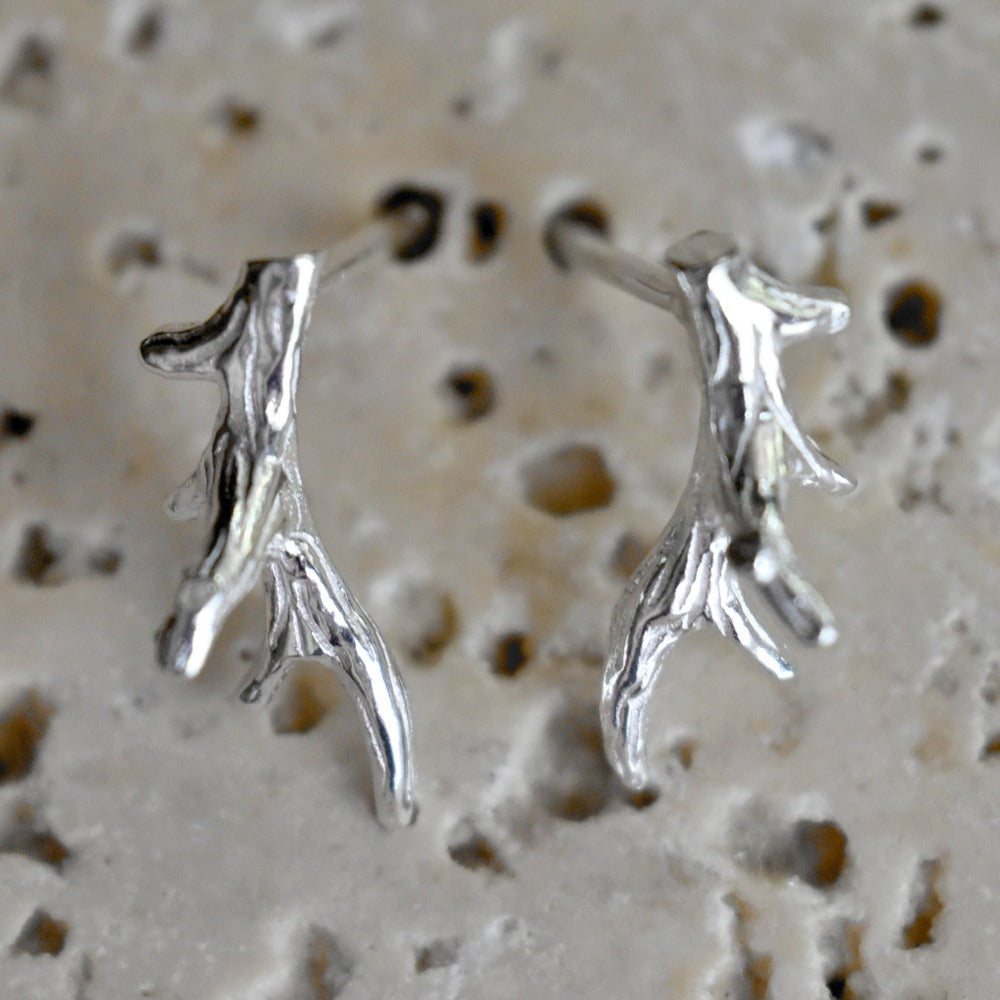 Silver Antler Climbers - Magpie Jewellery