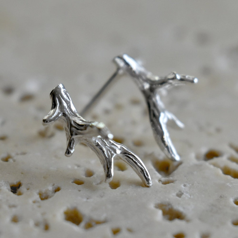 Silver Antler Climbers - Magpie Jewellery