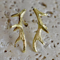 Gold Vermeil Antler Climbers - Magpie Jewellery