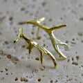 Gold Vermeil Antler Climbers - Magpie Jewellery