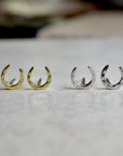 Tiny Horseshoe Studs - Magpie Jewellery