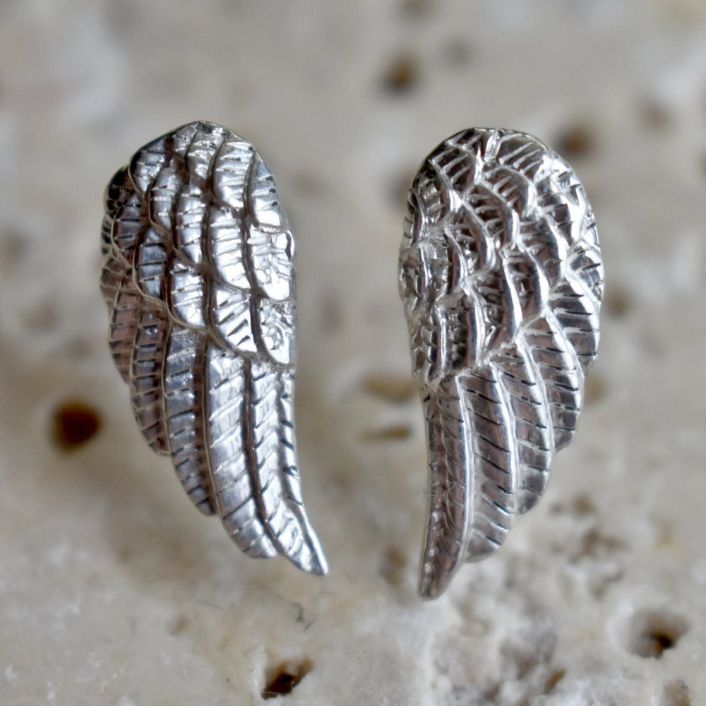 Tiny Wing Stud Earrings - Magpie Jewellery
