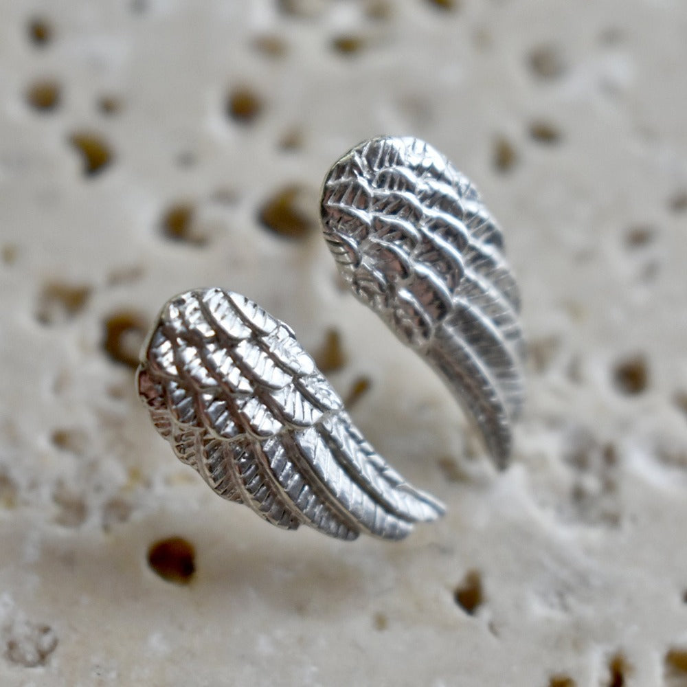 Tiny Wing Stud Earrings - Magpie Jewellery