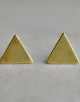Tiny Brushed Triangle Studs - Magpie Jewellery