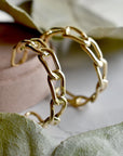 Brass Chain Link Hoops - Magpie Jewellery