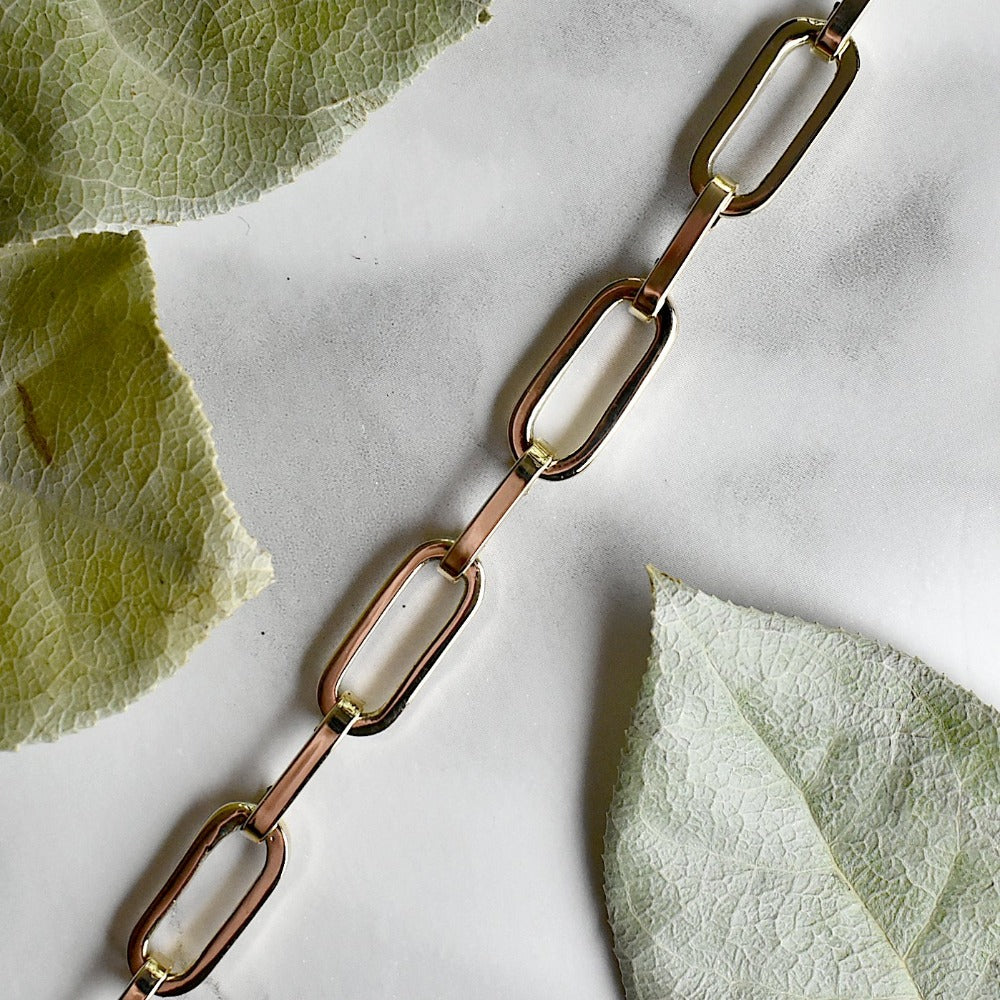 Eddie Brass Paperclip Chain Bracelet - Magpie Jewellery