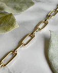 Eddie Brass Paperclip Chain Bracelet - Magpie Jewellery