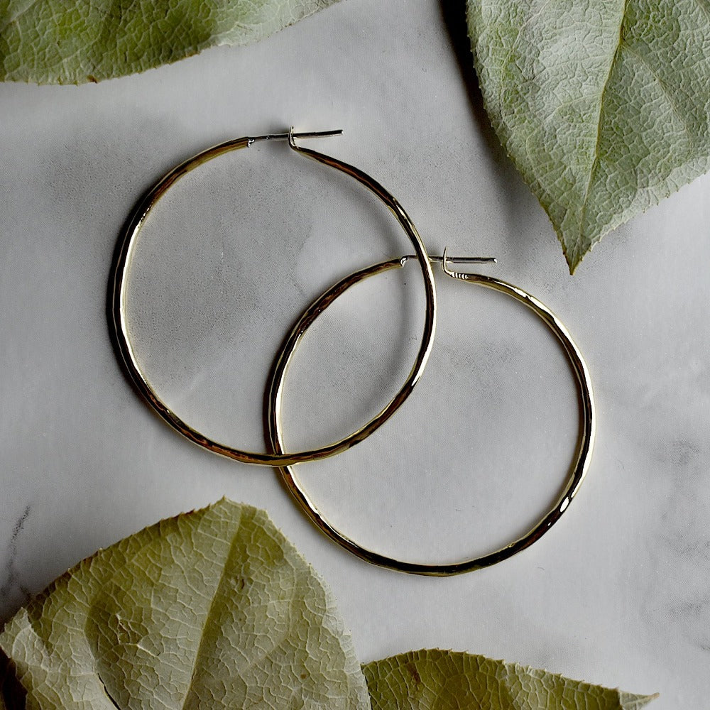 Hammered Hoop Earrings - Magpie Jewellery