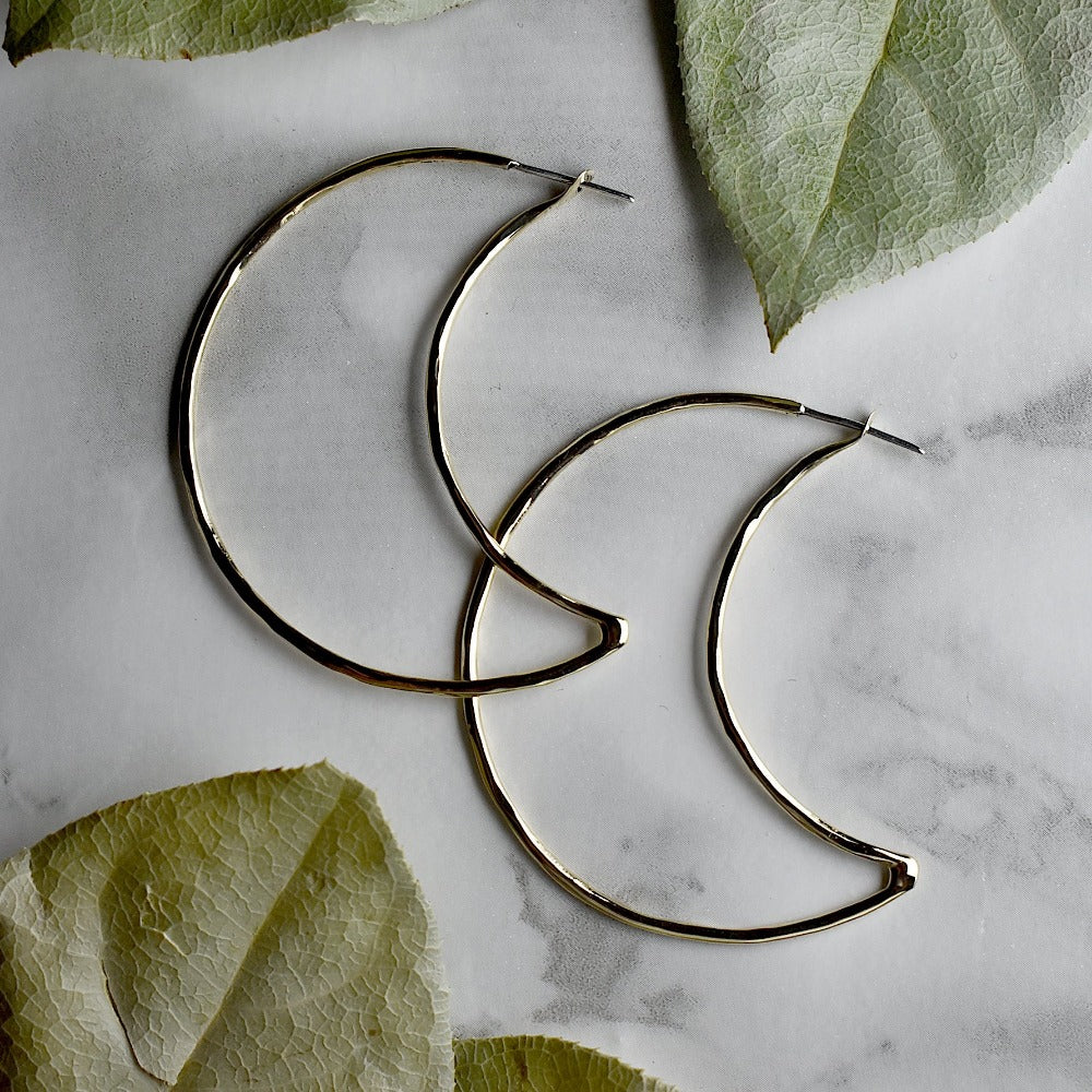 Moon Hoops - Magpie Jewellery