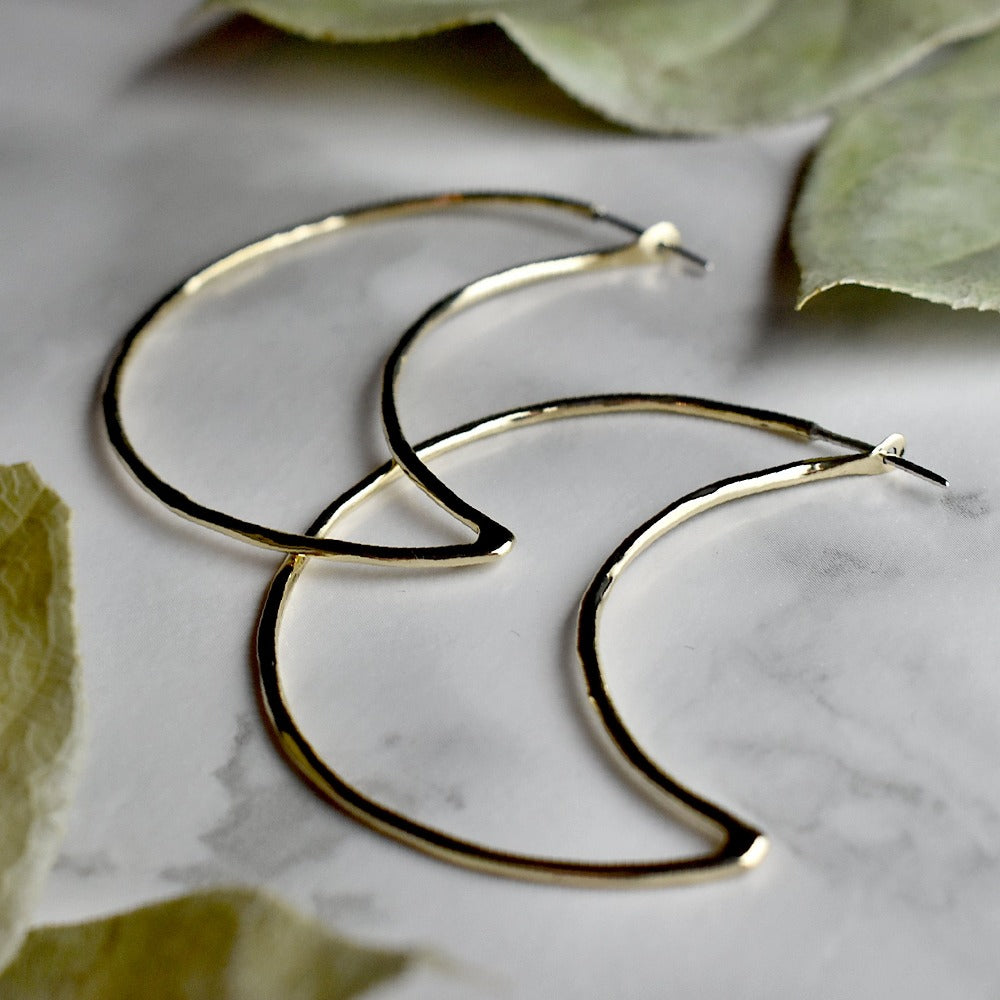 Moon Hoops - Magpie Jewellery