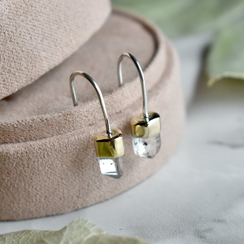 Capped Quartz Drop Earring - Magpie Jewellery