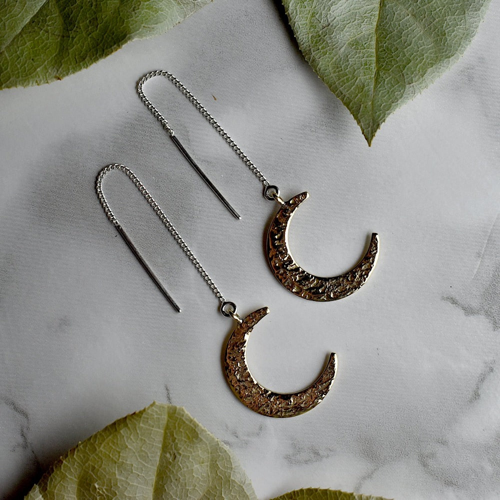 Crescent Moon Threaders - Magpie Jewellery