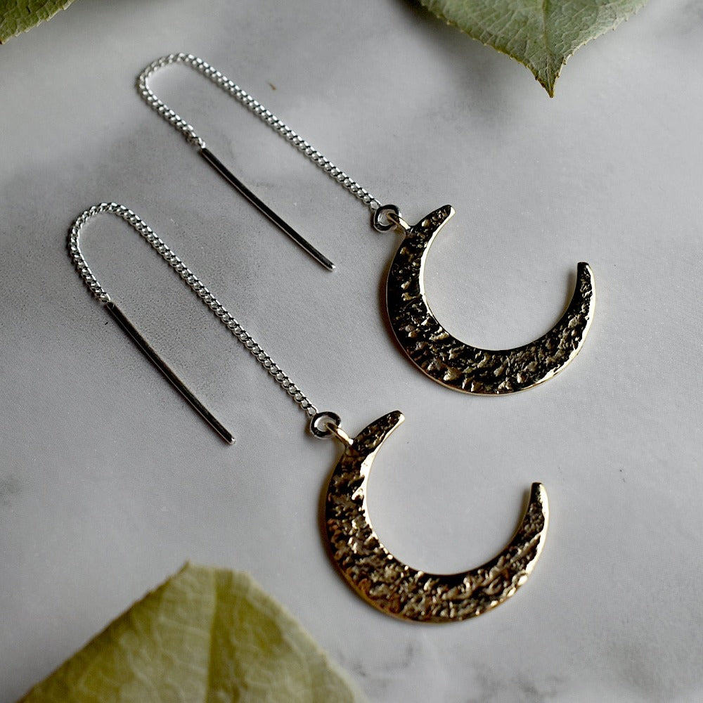 Crescent Moon Threaders - Magpie Jewellery