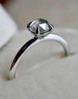 Minimalist Four-Prong Salt & Pepper Diamond Engagement Ring - Magpie Jewellery